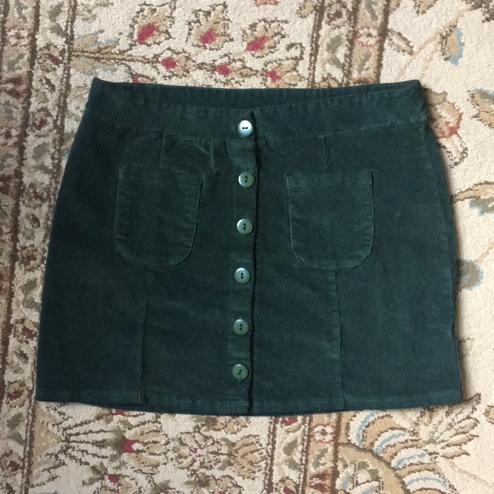 Dark Green Corduroy Skirt
